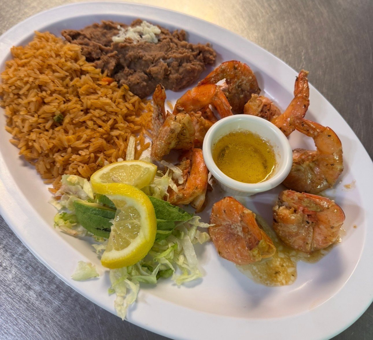 Camarones al mojo de ajo.