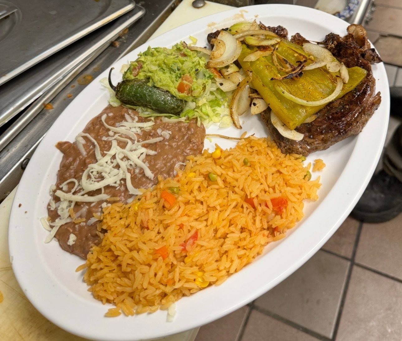 Carne asada plate.