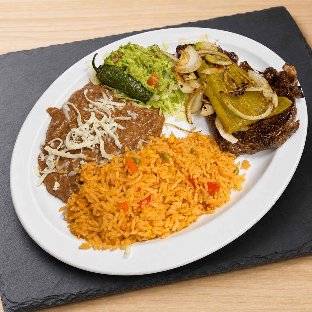 Carne asada plate.