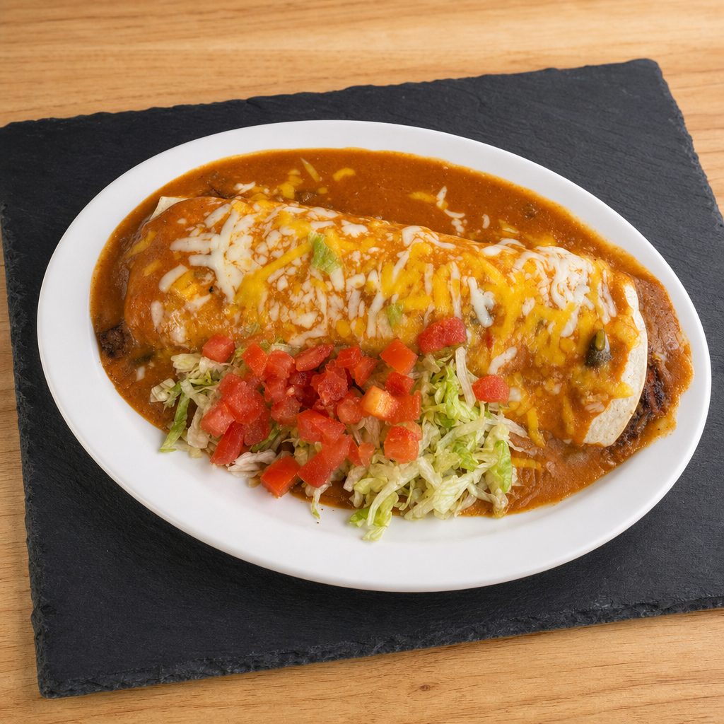 Chicken deluxe burrito.