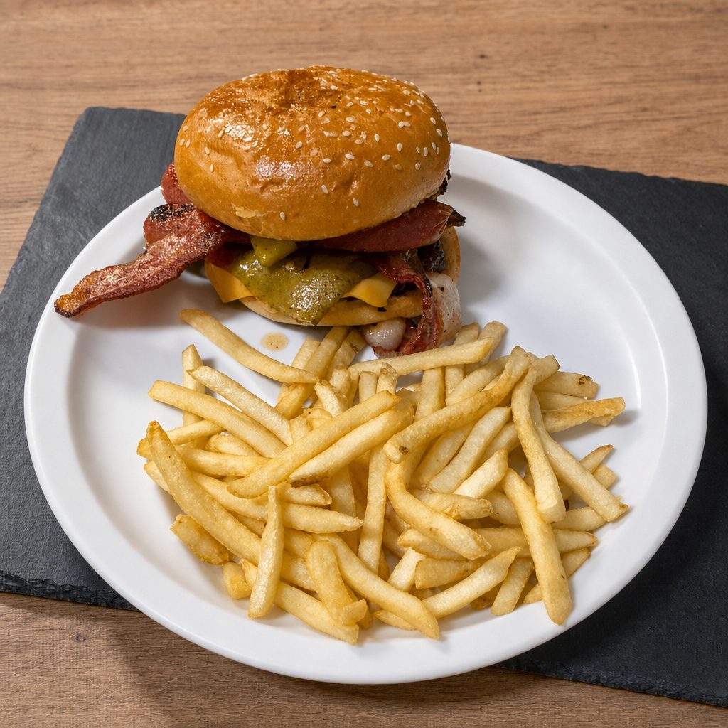 Hamburgesa Juarez.