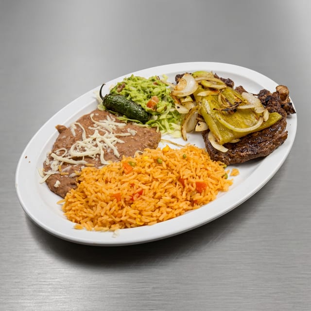 Carne asada plate.