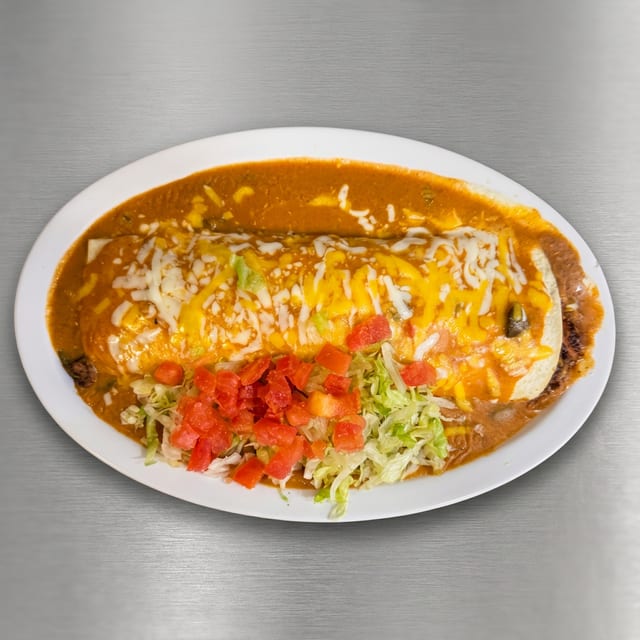 Chicken deluxe burrito.