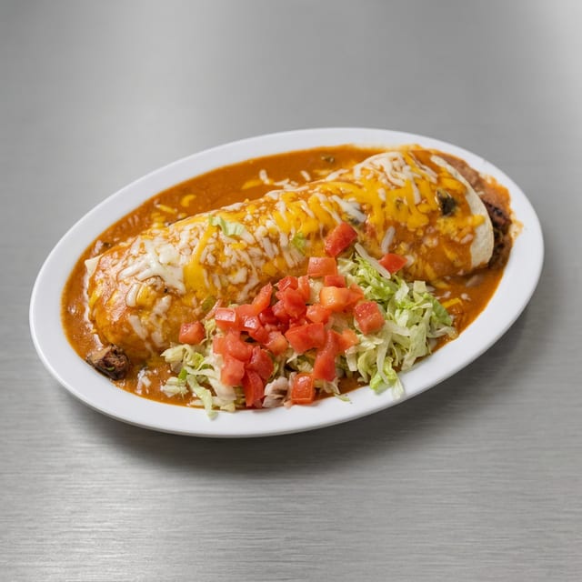Al pastor deluxe burrito.