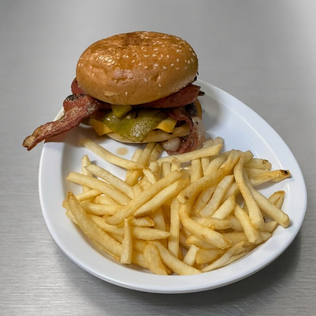 Hamburgesa Juarez.